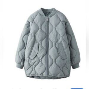 Zara Kids Light Gray/blue Puffer Jacket 11-12
